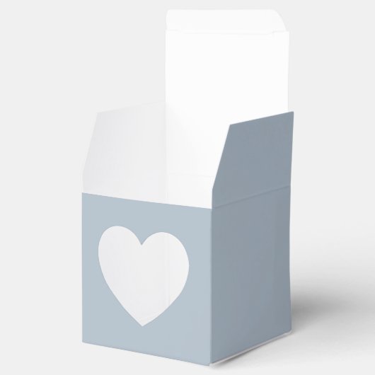 シンプル感謝していDusty Blue Names日付カスタム結婚式 フェイバーボックス (オープン)