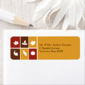 シンプル感謝祭アイコン差出人住所ラベル ラベル (インサイチュ)