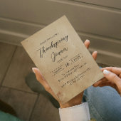 シンプル感謝祭エレガント素朴ディナー 招待状