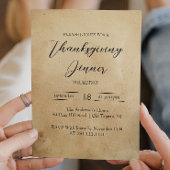 シンプル感謝祭エレガント素朴ディナー 招待状