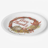 シンプル感謝祭ディナーウォーターカラーパンプキン秋 ペーパープレート (アングル)