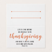 シンプル感謝祭ディナーシーティングカード聖なる書物、 経典 (外部フラット)