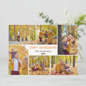 シンプル感謝祭モダン家族の写真コラージュ シーズンカード (スタンド正面)