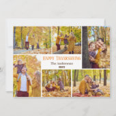 シンプル感謝祭モダン家族の写真コラージュ シーズンカード (正面)