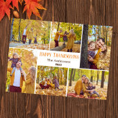 シンプル感謝祭モダン家族の写真コラージュ シーズンカード