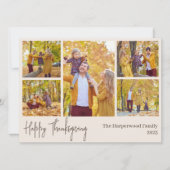 シンプル感謝祭モダン家族の写真コラージュ シーズンカード (正面)