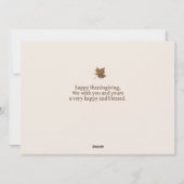 シンプル感謝祭モダン家族の写真コラージュ シーズンカード (裏面)