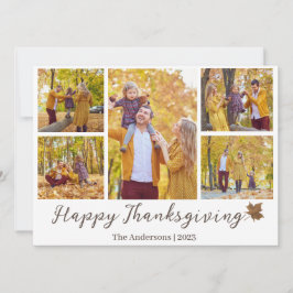 シンプル感謝祭モダン家族の写真コラージュ シーズンカード