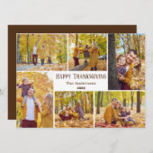 シンプル感謝祭モダン家族の写真コラージュ シーズンカード (正面/裏面)