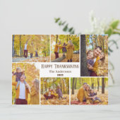 シンプル感謝祭モダン家族の写真コラージュ シーズンカード (スタンド正面)