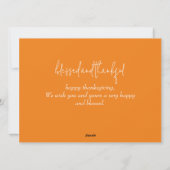 シンプル感謝祭モダン家族の写真コラージュ シーズンカード (裏面)