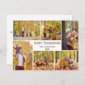 シンプル感謝祭モダン家族の写真コラージュ シーズンポストカード (正面/裏面)