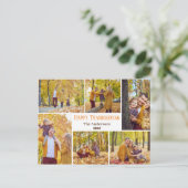 シンプル感謝祭モダン家族の写真コラージュ シーズンポストカード (スタンド正面)