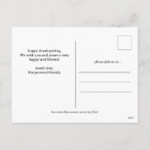 シンプル感謝祭モダン家族の写真コラージュ シーズンポストカード (裏面)