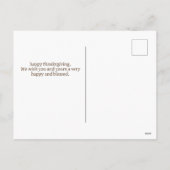 シンプル感謝祭モダン家族の写真コラージュ シーズンポストカード (裏面)