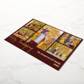 シンプル感謝祭モダン家族の写真コラージュ 箔シーズンカード (回転した状態)