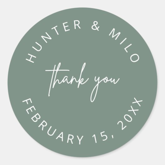 シンプル感謝結婚式の引き出物ラベルのシール ラウンドシール (正面)
