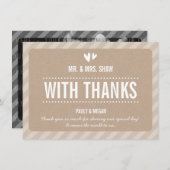 シンプル感謝PLAIN TYPEホワイトクラフト ノートカード (正面/裏面)