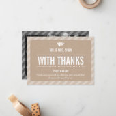 シンプル感謝PLAIN TYPEホワイトクラフト ノートカード (正面/裏面インサイチュ)