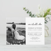 シンプル我々はまだ結婚誓の更新写真を行う 招待状 (スタンド正面)