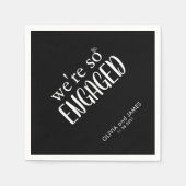 シンプル我々はダイヤ婚約したモンドリングや輪婚約 スタンダードカクテルナプキン (正面)