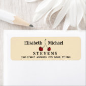 シンプル手エレガント引き白い赤さくらんぼ ラベル (インサイチュ)