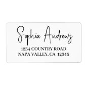 シンプル手モダンスケッチ差出人住所 ラベル (正面)