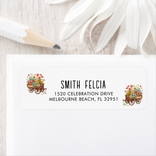 シンプル手モダンスケッチ差出人住所 ラベル (インサイチュ)