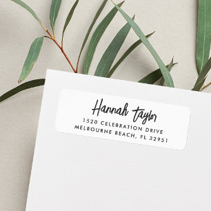 シンプル手モダンスケッチ差出人住所 ラベル