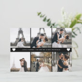 シンプル手モダン入力フォトコラージブラック サンキューカード (スタンド正面)