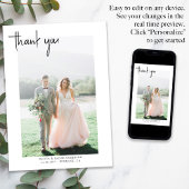 シンプル手レタリング結婚ズ サンキューカード