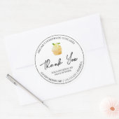 シンプル手作りカップケーキサンキューラベル ラウンドシール (封筒)