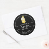 シンプル手作りカップケーキラベル ラウンドシール (封筒)
