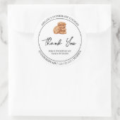 シンプル手作りクッキーありがとうご案内 ラウンドシール (バッグ)