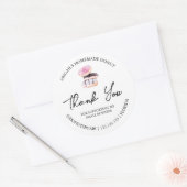 シンプル手作りドーナツありがとうラベル ラウンドシール (封筒)