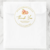 シンプル手作りピーチジャムありがとうラベル ラウンドシール (バッグ)