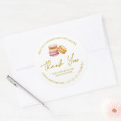 シンプル手作りマカロンサンキューラベル ラウンドシール (封筒)