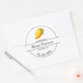 シンプル手作りマンゴー保存ラベル ラウンドシール (封筒)