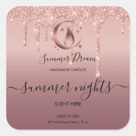 シンプル手作りモダンのハニーキャンドルラベル スクエアシール