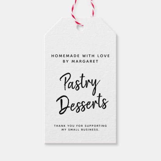 シンプル手作りラブクラフト紙 ギフトタグ (正面)