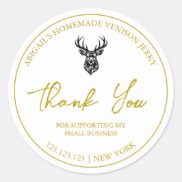シンプル手作りヴェニソンジェルキーサンキューラベル ラウンドシール