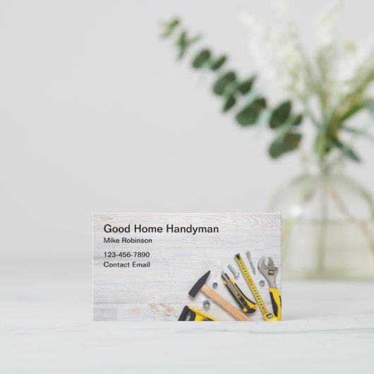 シンプル手利民家サービスビジネスカード 名刺 (スタンド正面)