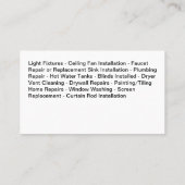 シンプル手利民家サービスビジネスカード 名刺 (裏面)