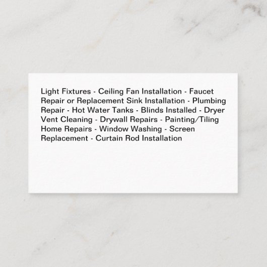 シンプル手利民家サービスビジネスカード 名刺 (裏面)