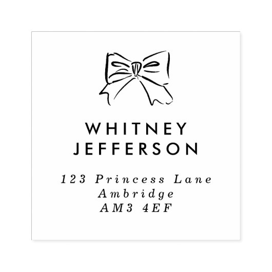 シンプル手引き船首アドレス ラバースタンプ (インプリント)