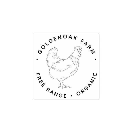 シンプル手引き鶏パーソナライズされた卵ファーム ラバースタンプ (インプリント)