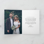 シンプル手感謝してい書きの結婚写真 サンキューカード (内部)