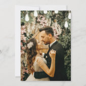 シンプル手描きカップル写真ブルグンディ結婚ズ サンキューカード (裏面)