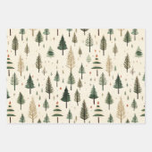 シンプル手描きクリームパインツリー ラッピングペーパーシート (正面2)