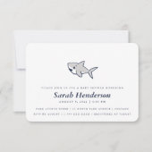 シンプル手描きサメベビー男女中立シャワー 招待状 (正面)